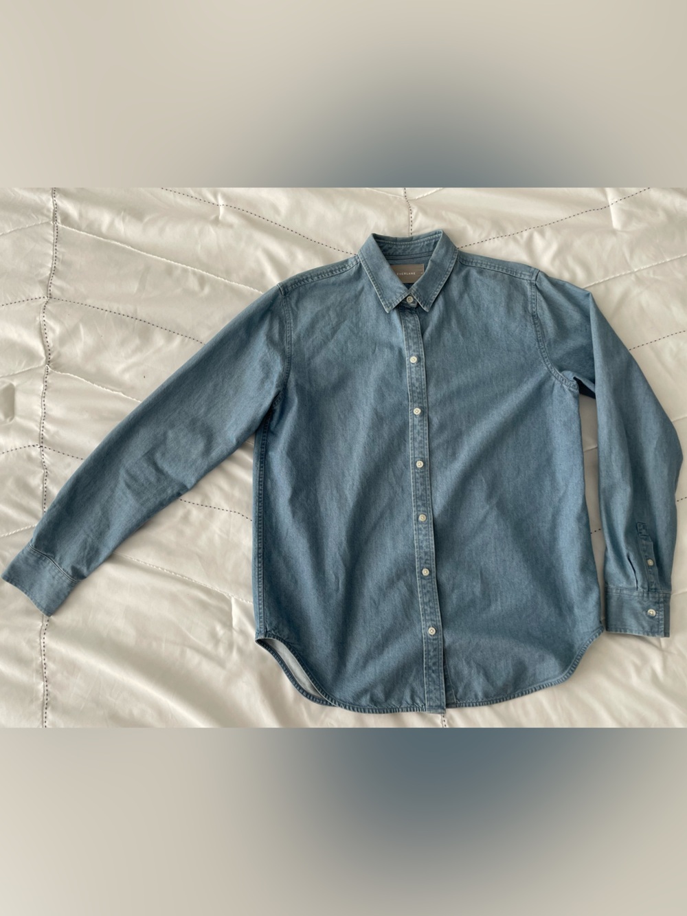 Everlane Denim-Blue Casual Button-Down Shirt